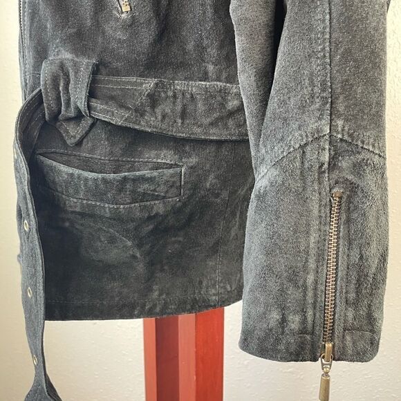 Metropolitan Belted Leather Jacket Size M EUC - Picture 6 of 9